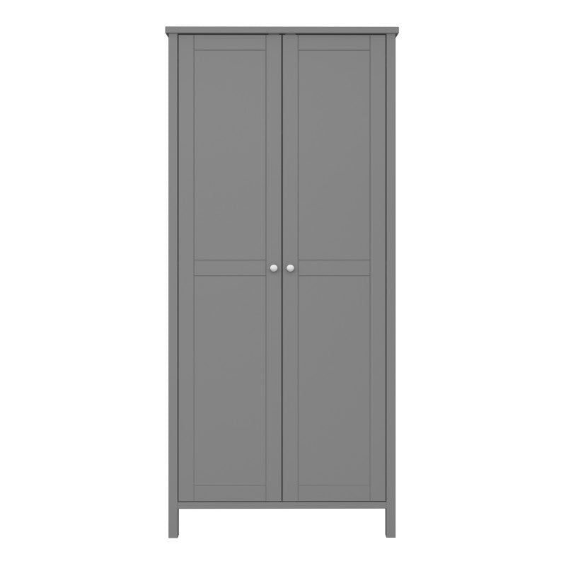 Tromso 2 Door Wardrobe - Grey - Home Leaf Furniture