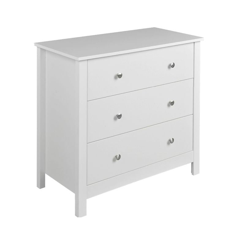 Florence 3 Drawer Chest in White - Home Leaf Furniture